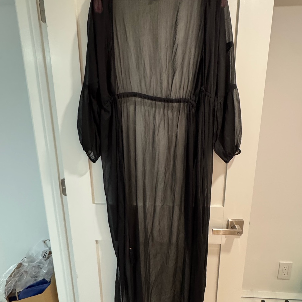 Elegant Black Sheer Swim Coverup